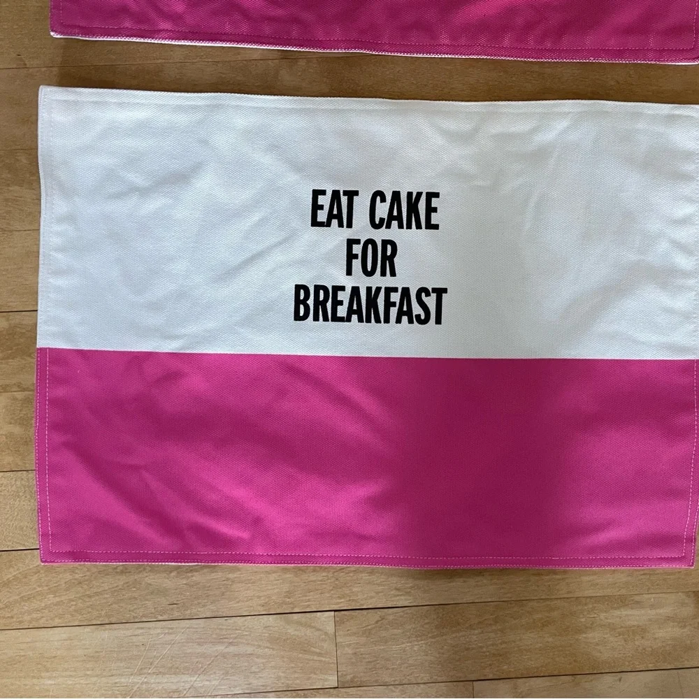 [Kate Spade] Chic Pink and White Placemat Set - Set of 4